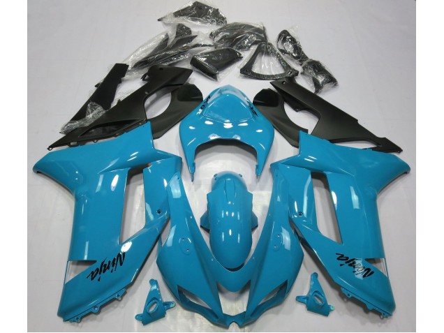 2007-2008 Gloss Light Blue Kawasaki ZX6R Fairings 2007-2008 Gloss Light Blue Kawasaki ZX6R Fairings