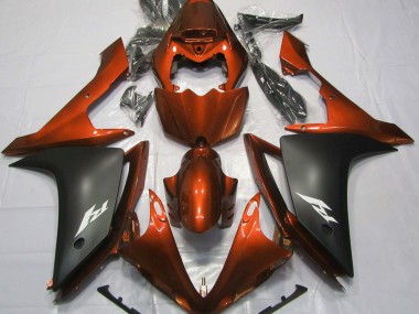 2007-2008 Gloss Orange and Black Yamaha R1 Fairings