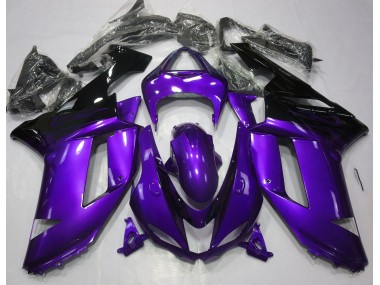 Best Aftermarket 2007-2008 Gloss Purple & Black Kawasaki ZX6R Fairings
