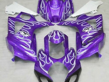 2007-2008 Gloss Purple and White Flame Suzuki GSXR 1000 Fairings