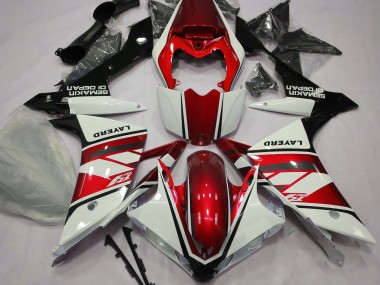 2007-2008 Gloss White and Red Yamaha R1 Fairings