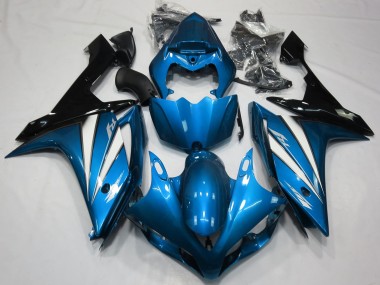 2007-2008 Light Blue White and Black Yamaha R1 Fairings