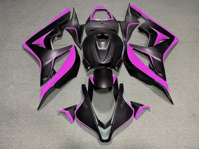 2007-2008 Matte Black & Pink Honda CBR600RR Fairings 2007-2008 Matte Black & Pink Honda CBR600RR Fairings