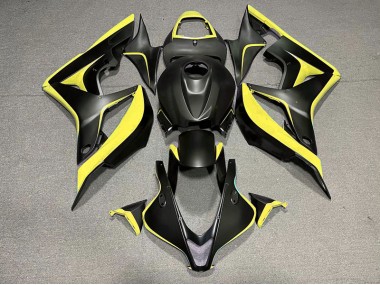 2007-2008 Matte Black & Yellow Honda CBR600RR Fairings
