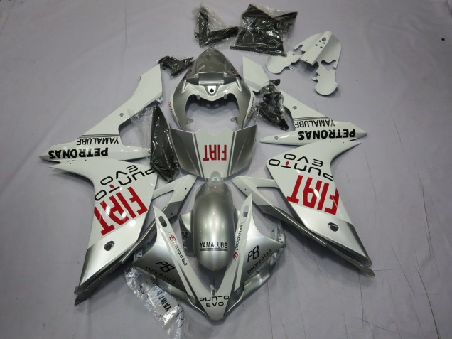 2007-2008 Silver Fiat Yamaha R1 Fairings 2007-2008 Silver Fiat Yamaha R1 Fairings