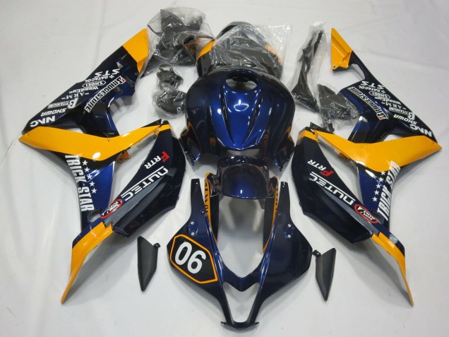 2007-2008 Special Deep Blue and Yellow Honda CBR600RR Fairings