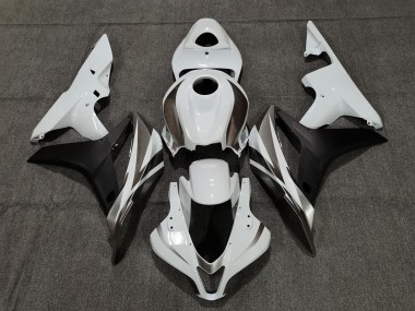 2007-2008 White Graphite and Black Honda CBR600RR Fairings