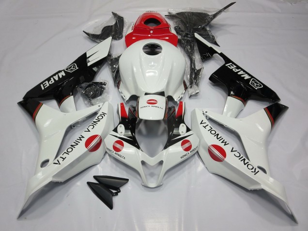 2007-2008 White and Red KM Honda CBR600RR Fairings
