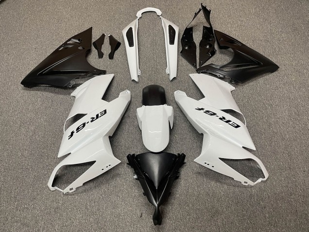 2007-2011 White Black Kawasaki Ninja 650R Fairings 2007-2011 White Black Kawasaki Ninja 650R Fairings