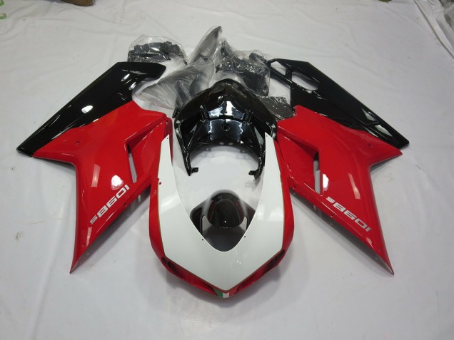 Best Aftermarket 2007-2012 Black Red and White Ducati 848 1098 1198 Fairings
