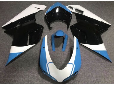 2007-2012 Gloss Light Blue White and Black Ducati 848 1098 1198 Fairings