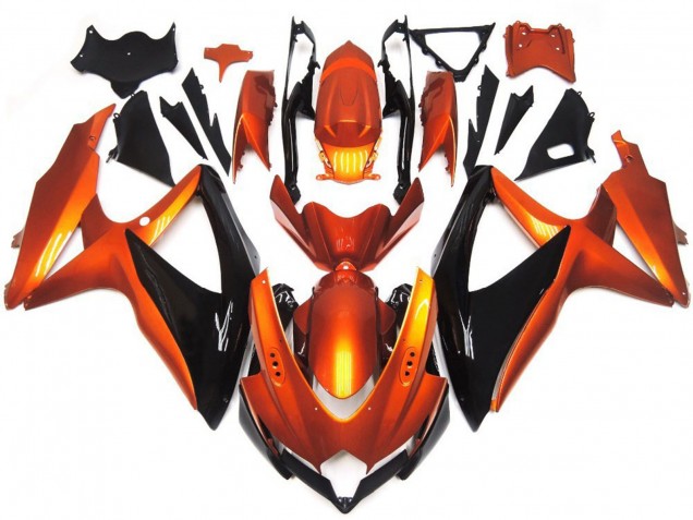 2008-2010 Bronze Orange and Black Suzuki GSXR 600-750 Fairings 2008-2010 Bronze Orange and Black Suzuki GSXR 600-750 Fairings