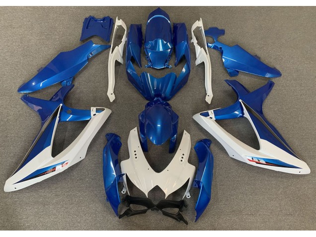 2008-2010 OEM Style Blue and White Suzuki GSXR 600-750 Fairings