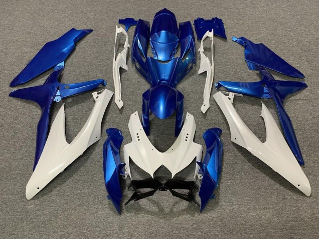 2008-2010 Pearl Blue and White Suzuki GSXR 600-750 Fairings 2008-2010 Pearl Blue and White Suzuki GSXR 600-750 Fairings