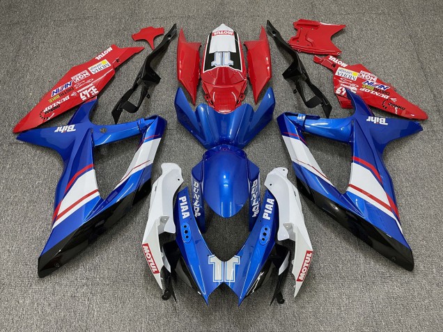 2008-2010 Red Blue and White Gloss Custom Style Suzuki GSXR 600-750 Fairings 2008-2010 Red Blue and White Gloss Custom Style Suzuki GSXR 600-750 Fairings
