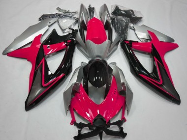 2008-2010 Red and Silver Suzuki GSXR 600-750 Fairings