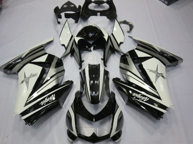 2008-2013 White Silver Star Kawasaki Ninja 250 Fairings 2008-2013 White Silver Star Kawasaki Ninja 250 Fairings