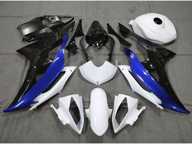 2008-2016 Custom Blue Black and White Yamaha R6 Fairings 2008-2016 Custom Blue Black and White Yamaha R6 Fairings
