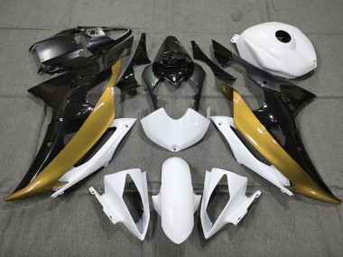 Best Aftermarket 2008-2016 Custom Gold Black and White Yamaha R6 Fairings