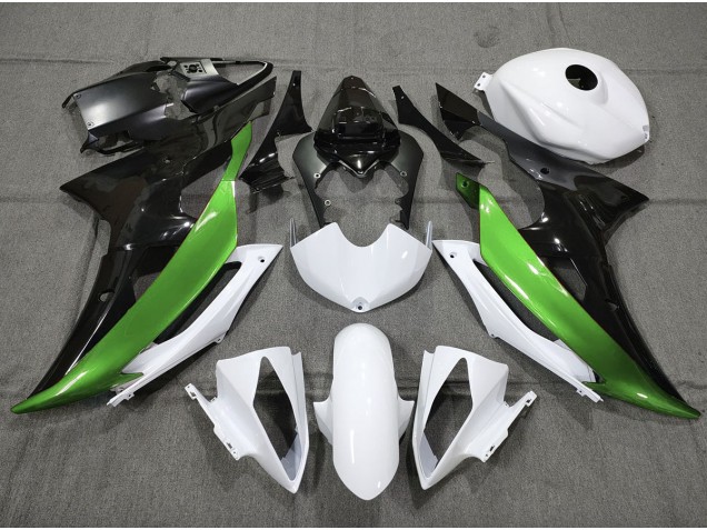 2008-2016 Custom Green Black and White Yamaha R6 Fairings 2008-2016 Custom Green Black and White Yamaha R6 Fairings