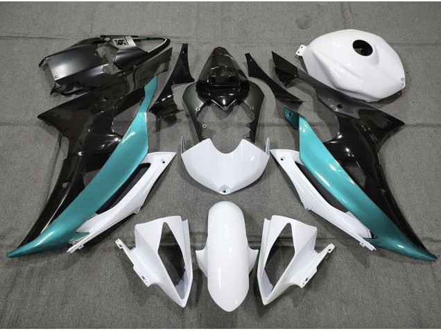 2008-2016 Custom LightBlue Black and White Yamaha R6 Fairings 2008-2016 Custom LightBlue Black and White Yamaha R6 Fairings