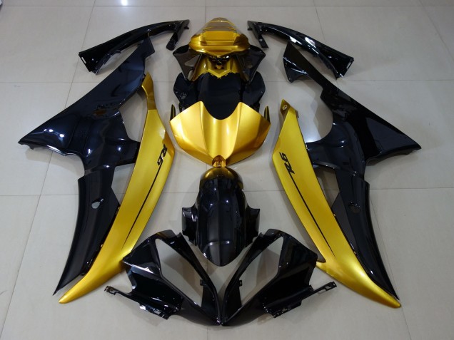 2008-2016 Gloss Black & Gold Yamaha R6 Fairings 2008-2016 Gloss Black & Gold Yamaha R6 Fairings