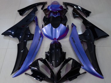 2008-2016 Gloss Black & Light Blue Yamaha R6 Fairings
