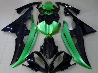 2008-2016 Gloss Black & Light Green Yamaha R6 Fairings