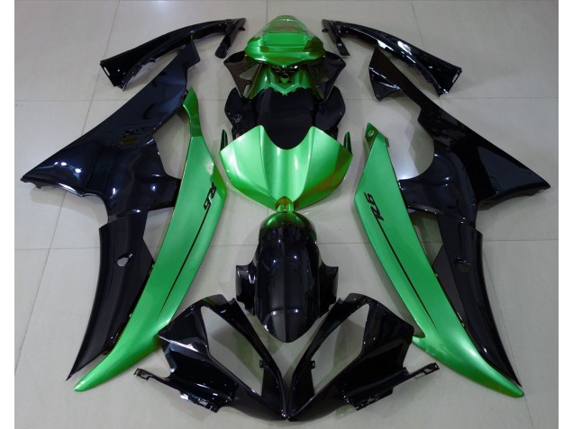 2008-2016 Gloss Black & Light Green Yamaha R6 Fairings