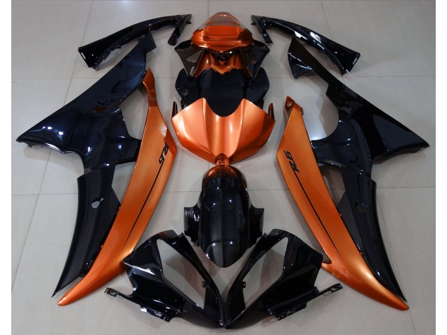 2008-2016 Gloss Black & Light Orange Yamaha R6 Fairings 2008-2016 Gloss Black & Light Orange Yamaha R6 Fairings