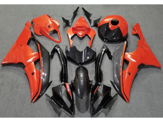 2008-2016 Gloss Orange and Carbon Yamaha R6 Fairings 2008-2016 Gloss Orange and Carbon Yamaha R6 Fairings