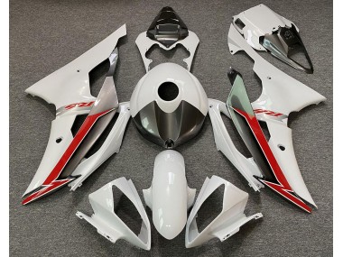 Best Aftermarket 2008-2016 Gloss White Silver and Red Yamaha R6 Fairings