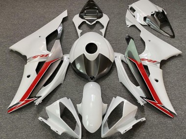 Best Aftermarket 2008-2016 Gloss White Silver and Red Yamaha R6 Fairings