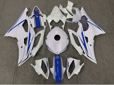 Best Aftermarket 2008-2016 Gloss White and Blue Yamaha R6 Fairings