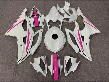 Best Aftermarket 2008-2016 Gloss White and Pink Yamaha R6 Fairings