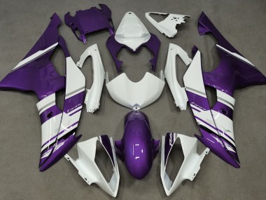2008-2016 Gloss White and Purple OEM Style Yamaha R6 Fairings