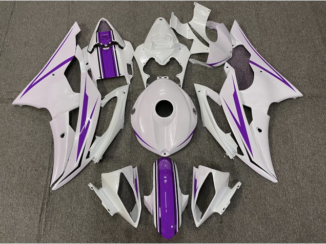 2008-2016 Gloss White and Purple Yamaha R6 Fairings 2008-2016 Gloss White and Purple Yamaha R6 Fairings