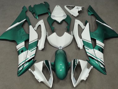 2008-2016 Gloss White and Seafoam Green OEM Style Yamaha R6 Fairings
