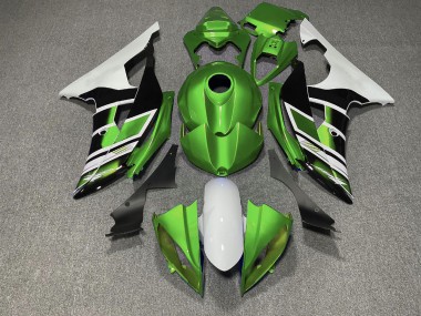 2008-2016 Green Black and White OEM Style Yamaha R6 Fairings