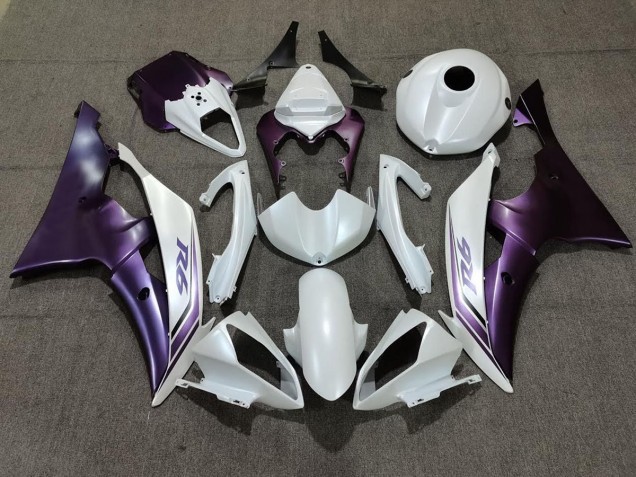 2008-2016 Matte White and Purple Yamaha R6 Fairings 2008-2016 Matte White and Purple Yamaha R6 Fairings