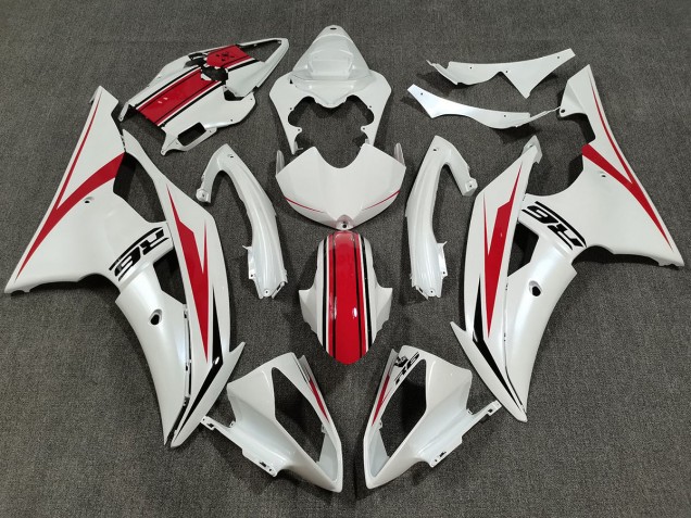 2008-2016 Pearl White & Gloss Red Yamaha R6 Fairings 2008-2016 Pearl White & Gloss Red Yamaha R6 Fairings