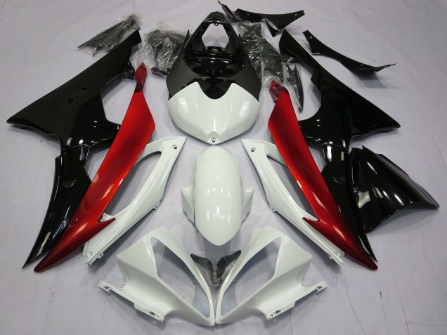 2008-2016 Red Black and White Yamaha R6 Fairings