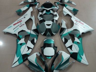 2008-2016 Seafoam Green Snow Camo Yamaha R6 Fairings