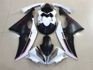 2008-2016 White with Black Custom OEM Style Yamaha R6 Fairings