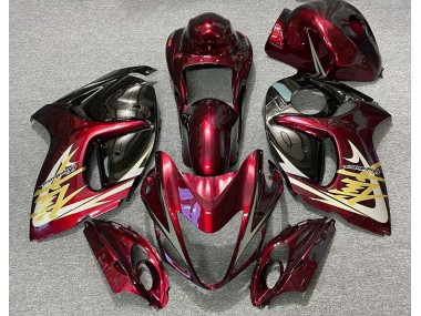 Best Aftermarket 2008-2019 Deep Red & Gold Suzuki GSXR 1300 Fairings