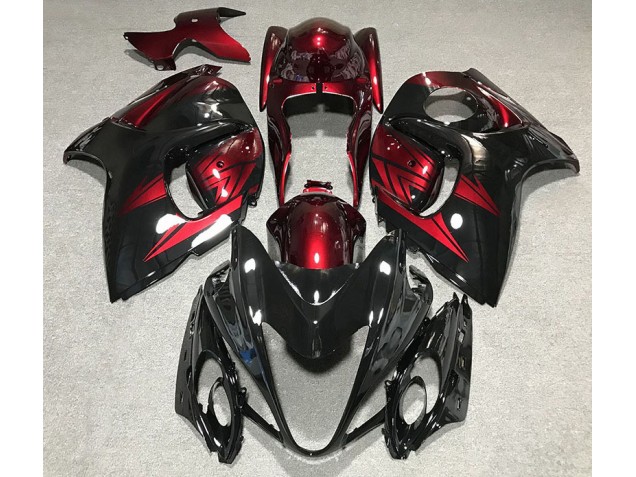 Best Aftermarket 2008-2019 Gloss Black and Deep Red Suzuki GSXR 1300 Fairings