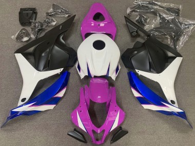 2009-2012 Gloss Pink White and Blue Honda CBR600RR Fairings