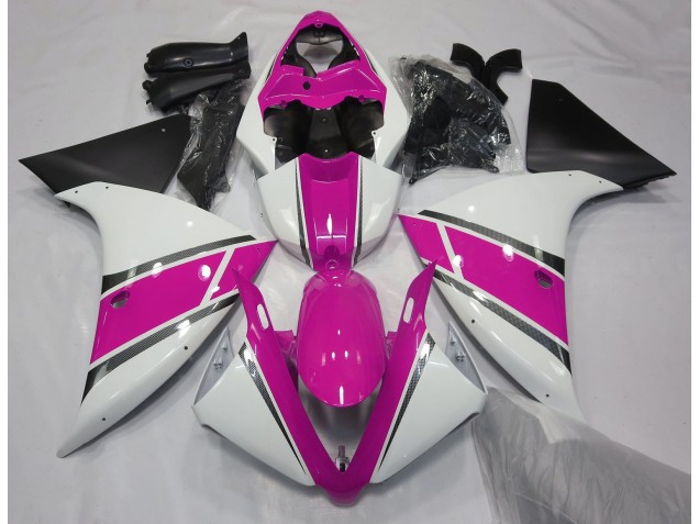 2009-2012 Gloss White and Pink Yamaha R1 Fairings 2009-2012 Gloss White and Pink Yamaha R1 Fairings
