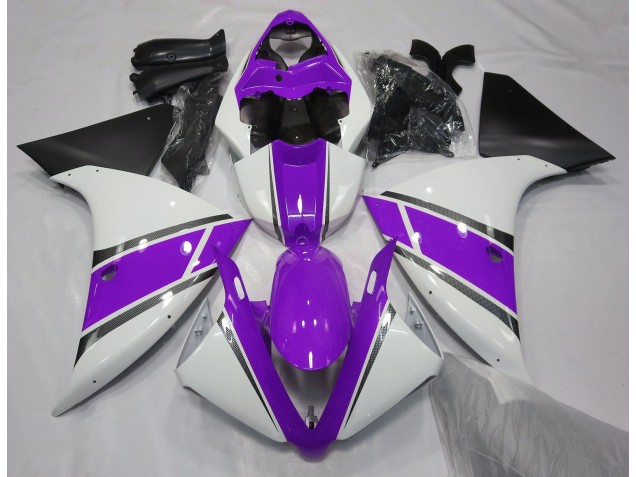 2009-2012 Gloss White and Purple Yamaha R1 Fairings 2009-2012 Gloss White and Purple Yamaha R1 Fairings