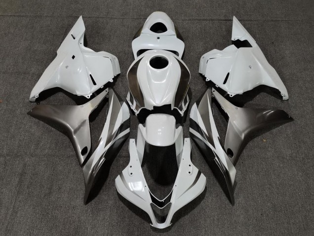 2009-2012 Gloss White and Silver Honda CBR600RR Fairings 2009-2012 Gloss White and Silver Honda CBR600RR Fairings